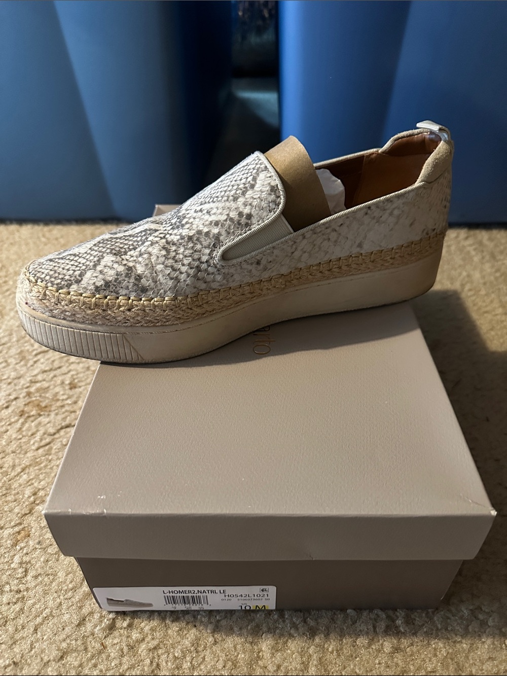 Franco Sarto Natural Snake-Print Slip-On Espadrille